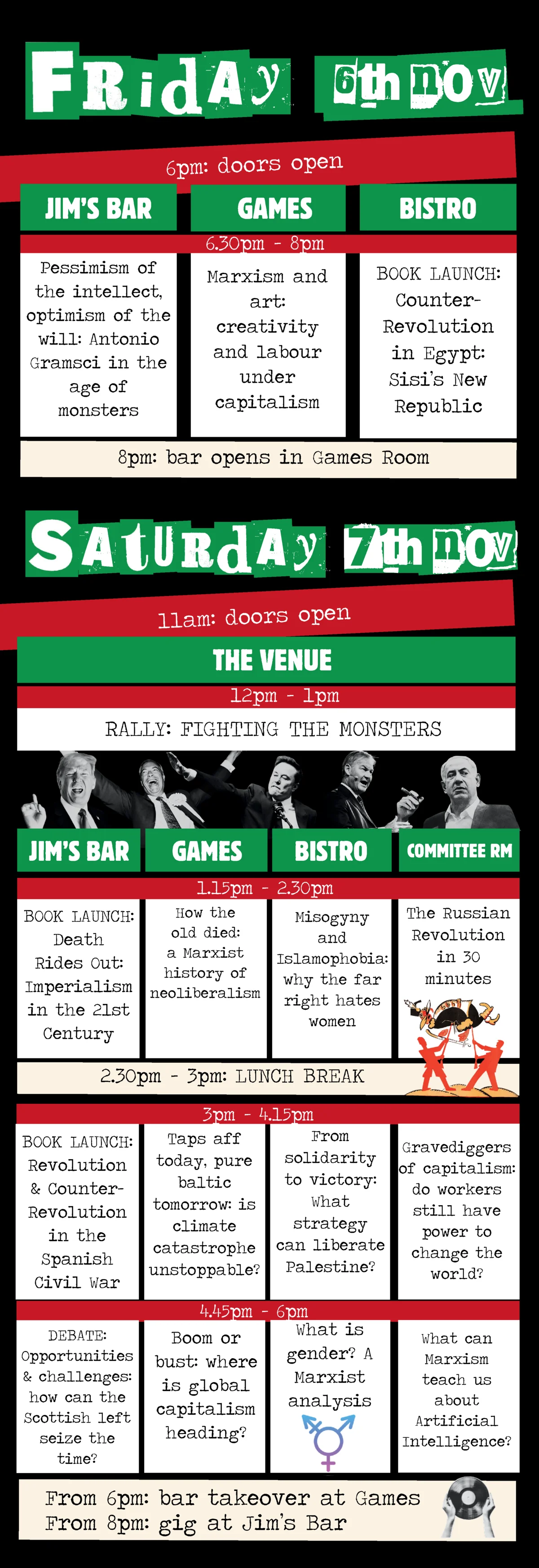 Timetable - Friday / Saturday (mobile)